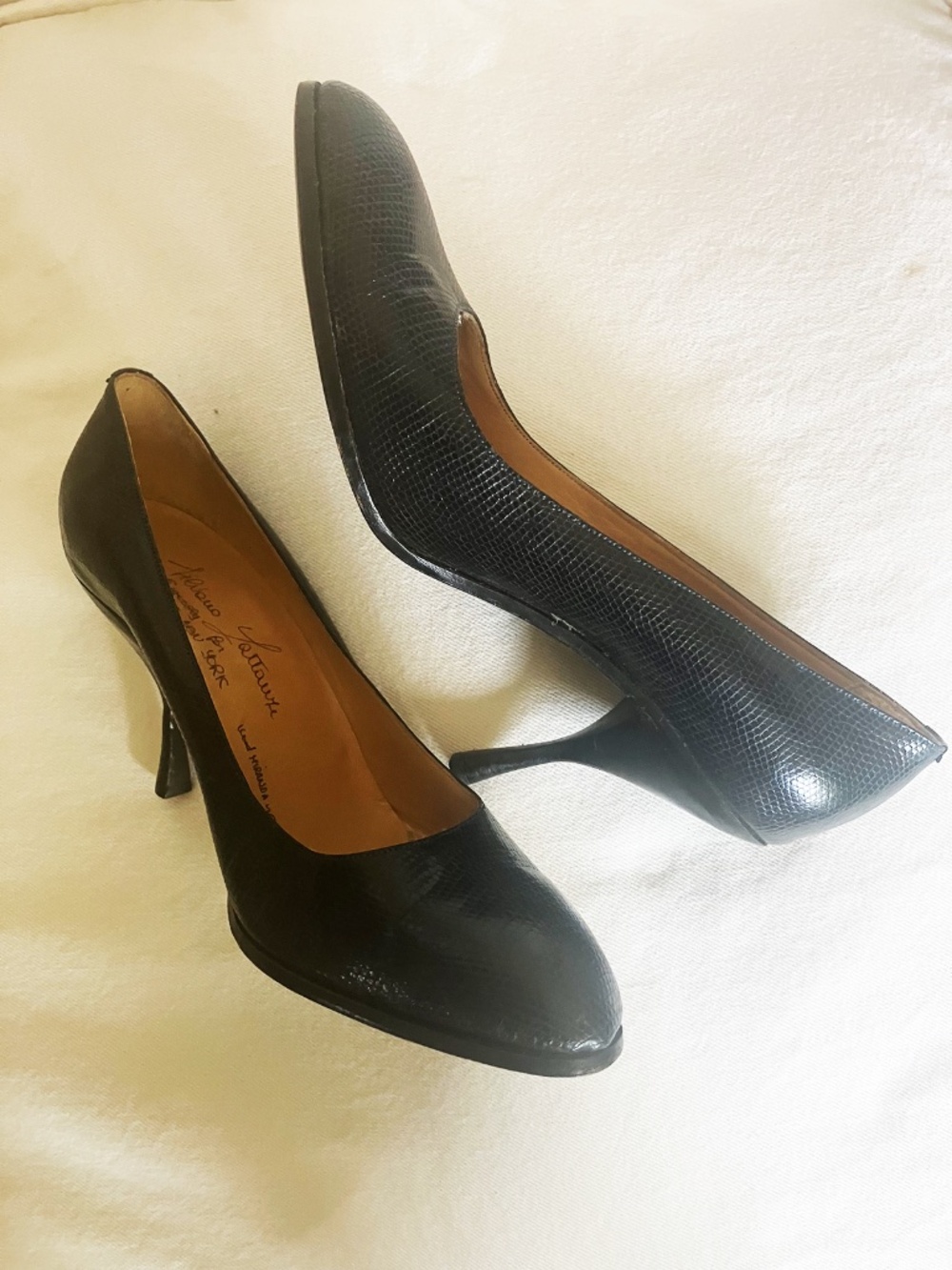 Heels Snake Stamped Leather Gorgeous 3" heel, made in Italy for Barney’s 40 - Picture 4 of 5